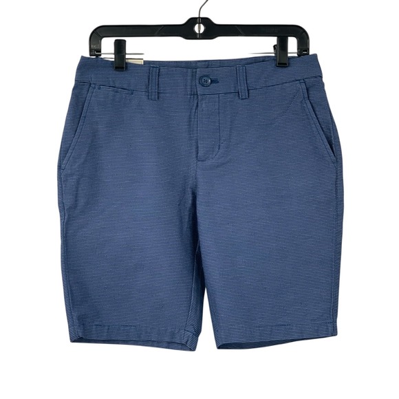 NWT Khakis by Gap Women's  City 10 Inch Bermuda Shorts Blue/White Striped Size 2 - Picture 1 of 6